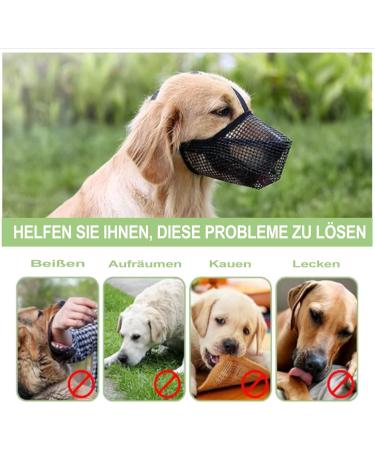 Breathable Mesh Dog Muzzle - Adjustable Sizes for Small Medium & Large Dogs | Anti-Biting & Chewing (Black XS) - Buy Online on GoSupps.com