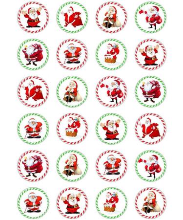 24 x Christmas Santa Claus Edible Paper Cupcake Toppers Wafer Cake Xmas Decorations - Buy Online on GoSupps.com