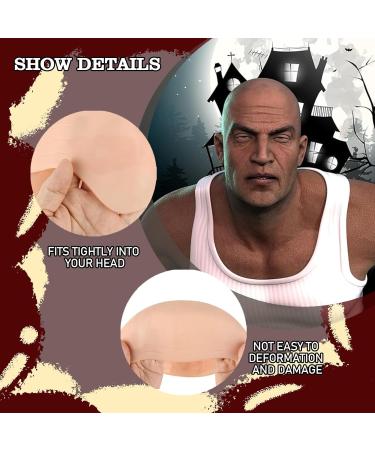 Halloween Bald Cap Bald Skin Thick Rubber Head Cap Wig Fancy Dress Cosplay Hat Costume Accessories for Kids Adults - Buy Online on GoSupps.com