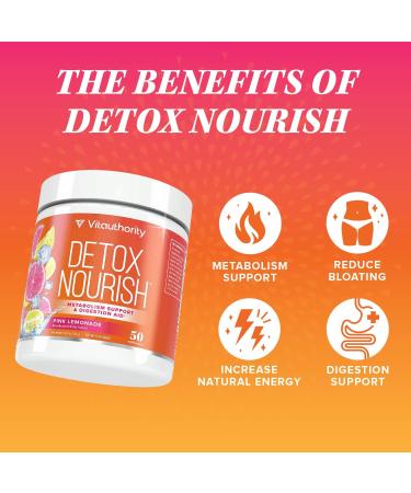 Detox Nourish Cleanse Weight Loss Powder with Apple Cider Vinegar - Pink Lemonade | Digestive Enzyme Supplement for Healthy Weight Loss & Bloating Relief | 50 Servings - Buy Online on GoSupps.com