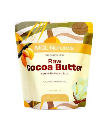 MGL Naturals Organic Cocoa Butter 2.2 lb - 100% Pure, Unrefined & Raw | For DIY Body Butters, Creams, Soaps & Lotions | Treats Stretch Marks - Buy Online on GoSupps.com