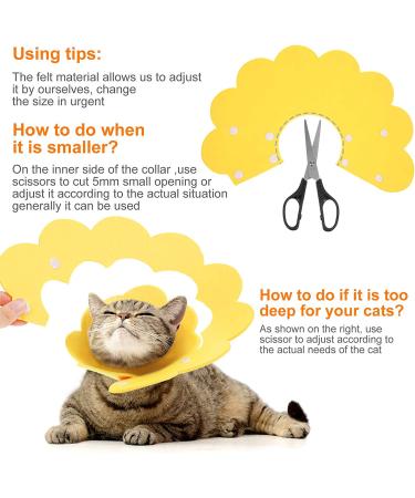 TrelaCo 3-Piece Adjustable Cat Recovery Collar - Sunflower Design for Cats, Kittens, Puppies, and Rabbits - Prevent Biting and Scratching - Medium Size - Buy Online on GoSupps.com