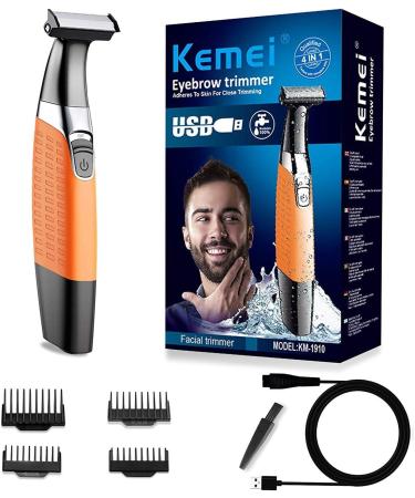 Buy Waterproof Electric Razor & Beard Trimmer for Men & Women - Cordless USB Rechargeable Hair Groomer in Orange - Buy Online on GoSupps.com