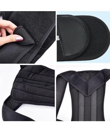 XS-5XL Plus Size Back Brace Posture Corrector - Adjustable Full Back Support Belt for Pain Relief | Scoliosis & Hunchback Corrector for Men & Women - 5X-Large Black - Buy Online on GoSupps.com