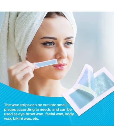 Hair Removal Wax Strips for Arms, Legs, Underarms, Eyebrows, Bikini, Brazilian - 64 Strips with Calming Oil Wipes - Buy Online on GoSupps.com