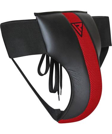 RDX Groin Protector | SATRA Approved Maya Hide Leather Abdo Guard for Boxing, MMA, Muay Thai | Jockstrap Abdominal Guard for Martial Arts - Red (Large) - Buy Online on GoSupps.com