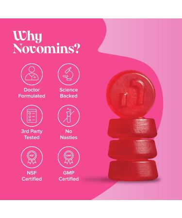 50mg Marine Collagen Gummies - Hydrolysed Collagen Peptides with Hyaluronic Acid Vitamin C & Biotin - More Convenient Than Collagen Powder - Collagen Supplements for Women - 60 Gummies - Novomins - Buy Online on GoSupps.com