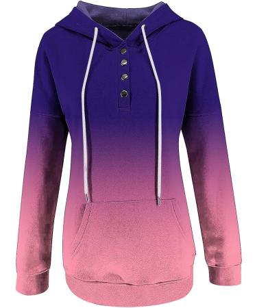 Womens Fall Fashion 2023 Purple Hoodie - Casual Drawstring Pullover Sweatshirt - X-Large - Buy Online on GoSupps.com