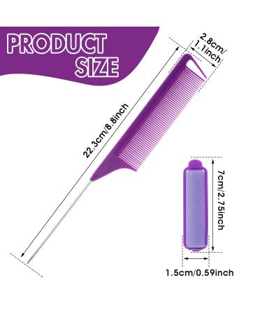 56 Pieces Sponge Curlers - No Heat Foam Hair Rollers for All Hair Lengths - Soft 15mm Curlers with Pintail Comb - Purple - Buy Online on GoSupps.com