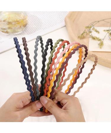 Headbands Hair Band Women Headband Metal Bands Candy Color Wavy Hairband 180 Stretch Fashion Frosted Minimalist for Women's Girls Sports Fashion - Buy Online on GoSupps.com