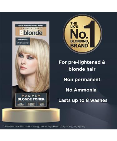 Jerome Russell Bblonde White Gold Maximum Blonde Toner - Non-Permanent Hair Toner - 8 Washes - 75ml - Buy Online on GoSupps.com
