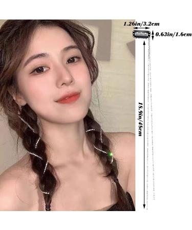 6 PCS Rhinestones Hair Chains Set - Crystal Tassel Hair Clips for Women and Girls - 20 Inch Hair Strand - Hair Accessories - Silver - Buy Online on GoSupps.com
