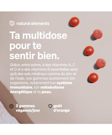 Multivitamin Gums 120 Gummies Natural Orange Flavor for Adults with 12 Vitamins and Mineral Salts (Vitamin C D3 Biotin Folic Acid Zinc etc.) Made in Germany - Buy Online on GoSupps.com