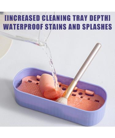 Esncddym Makeup Brush Cleaning Mat Brushes Organizer Cleaning Mat Drying Holder - Portable Dustproof Cleaning Tool for Makeup Brushes Sponges Three Generations of Purple - Buy Online on GoSupps.com