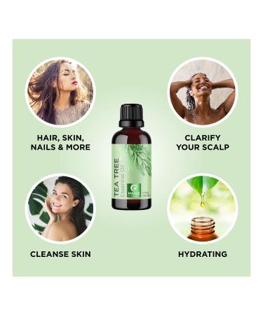 Pure Peppermint and Tea Tree Hair Oils Set - 1 Fl Oz for Hair Growth and Skin Care - Buy Online on GoSupps.com