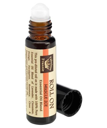 Fabulous Frannie Muscle Ice (Formally Aches and Pains) Pre-Diluted Blend Roll-On 10 ml Pure Essential Oils of Lavender Cinnamon Orange Eucalyptus Rosemary Clove and Peppermint
