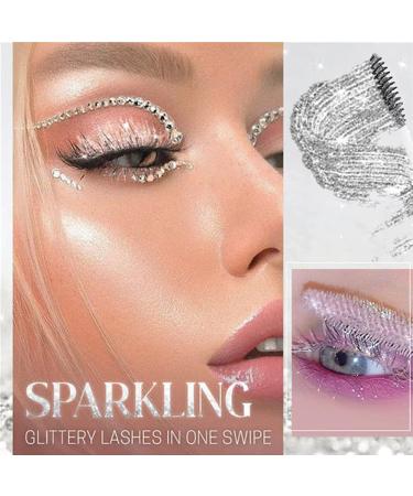 Glitter Mascara Topper Colored Mascara Waterproof Mascara Smudge-Proof Quick-Drying Glitter Eyelash Cream Curling Long Lasting Eyelashes for Women Girls (03# & 04#) - Buy Online on GoSupps.com