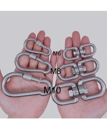 304 Stainless Steel Double Swivel Ring Hook with Snap Hooks for Tree Swing Therapy - M8 - Buy Online on GoSupps.com