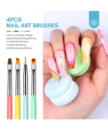 SAVILAND 6PCS Nail Art Brushes Set - Multi-Functional Gel Nail Brush Tools for Nail Design Extension & Liner - Ideal for DIY Nail Art in Vibrant Colors - Buy Online on GoSupps.com
