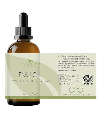 Premium Australian Emu Oil - 7X Refined 4 oz Glass Dropper - 100% Pure Extra Strength for Hair Face Body Pain - Natural Top Grade A by OPO - Buy Online on GoSupps.com