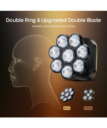 Bald Head Shavers for Men - 8D Electric Razor Shaver | 10-in-1 Grooming Kit with LED Display | Waterproof Rotary Shaver | Cordless & Wet/Dry - Buy Online on GoSupps.com