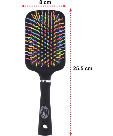Rainbow Multi-Coloured Paddle Brush - 11 Row with Wavy Bristles | Shop Now - Buy Online on GoSupps.com