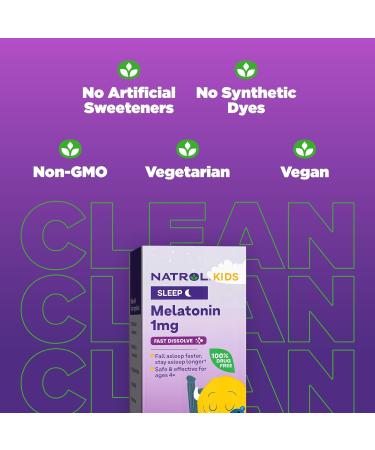 Natrol Kids Melatonin Fast Dissolve Tablets  Helps You Fall Asleep Faster  Stay Asleep Longer  Easy to Take  Dissolves in Mouth  for Ages 4 and Up  Strawberry Flavor  1mg  40 Count Fast Dissolve Tablet 40 Count (Pack of  - Buy Online on GoSupps.com