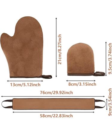Self Tanning Mitt Applicator Kit 3 in 1 Fake Tan Mitt Applicator with Exfoliating Glove Self Tan Back Applicator Mini Finger Face Self Tanner Mitt Reusable Tanning Glove for Lotions Mousses Cream - Buy Online on GoSupps.com