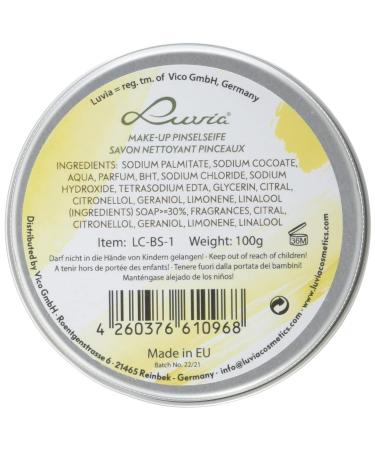 Luvia Brush Soap - Essential Citrus Cleaner for Makeup Brushes - 100g XXL - Perfect for Beauty Blenders & Cosmetics Cleaning - Buy Online on GoSupps.com