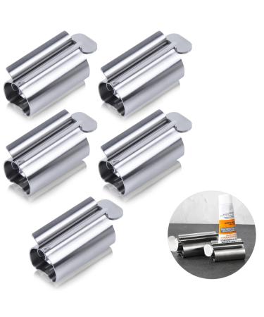 Tube squeezer stainless steel toothpaste expresser tube press: 5 pieces of tube squeezer tube press 5 stainless steel pipe sits with 5 stainless steel key shape tube key tube squeeze for all tube