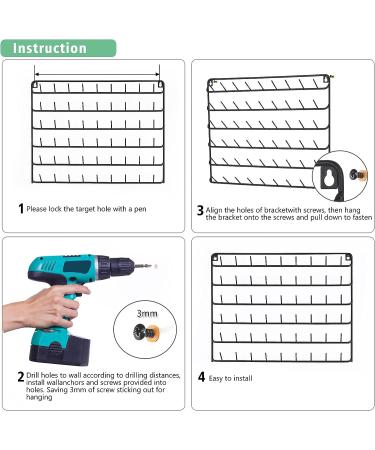 Haitral 4 Set Wall-Mounted Sewing Thread Rack - 54-Spool Metal Holder for Hair Braiding - Black Organizer - Buy Online on GoSupps.com