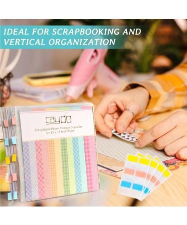 Caydo Scrapbook Paper Storage Organizer with 60 Index Tabs - 10 Pack Plastic Bag for 12x12 Paper, Cardstock, Vinyl, and Files - Buy Online on GoSupps.com