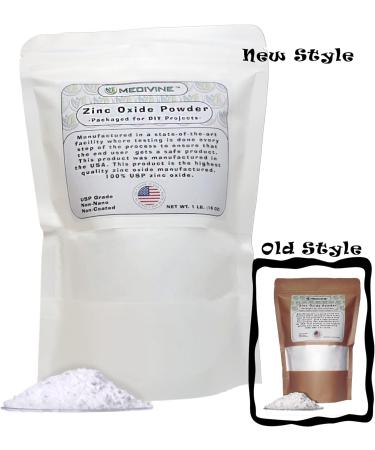 Medivine Non-Nano USP Grade Zinc Oxide Powder 1 lb (16 oz.) - Skin-Safe Sunblock & Cosmetic Ingredient - Buy Online on GoSupps.com