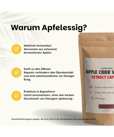 Cupplement Apple Cider Vinegar Capsules 500 mg 60 Capsules Apple Cider Vinegar Digestion Slimming Pills Solopack - Buy Online on GoSupps.com