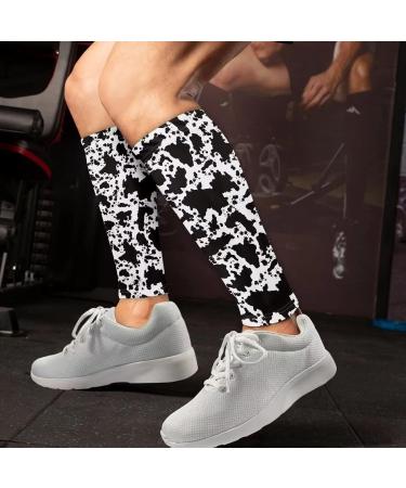 Poceacles Cow Pattern Calf Compression Sleeve for Men & Women | Anti-Slip Support Socks for Football Basketball Running & Climbing - S Milk Cow Small - Buy Online on GoSupps.com