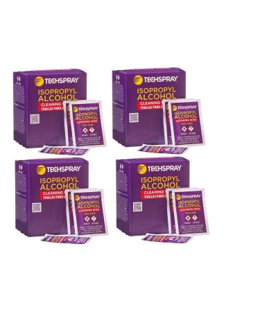 Techspray 1610-50PK Isopropyl Alcohol (IPA) 99.8% Pre-Saturated Wipes Pack of 4