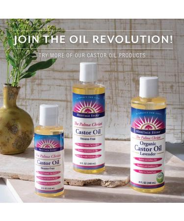 Heritage Store Palma Christi Organic Castor Oil | Hair Growth & Skin Moisturizer | Cold Pressed, Hexane & Fragrance Free | 16 oz | 2 Pack - Buy Online on GoSupps.com