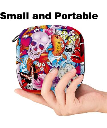 Portable Women's Binding-Up Bags | Menstrual Cup & Tampon Storage for Teens | Skull Flowers & Butterfly Designs - Buy Online on GoSupps.com