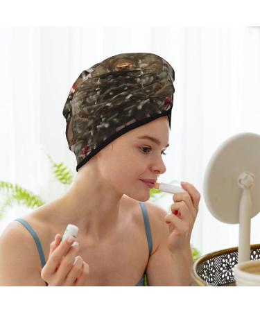 Farmhouse Christmas Pattern Coral Velvet Dry Hair Cap | Perfect for Home Travel & Pool Parties - Buy Online on GoSupps.com