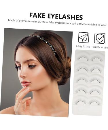POPETPOP 5 Pairs Fake eyelashes reusable black eyelash handmade eye lashes segmented false eyelash natural fake lashes Eyelashes Grafting Practice Eyelashes False Eyelashes fiber artificial - Buy Online on GoSupps.com