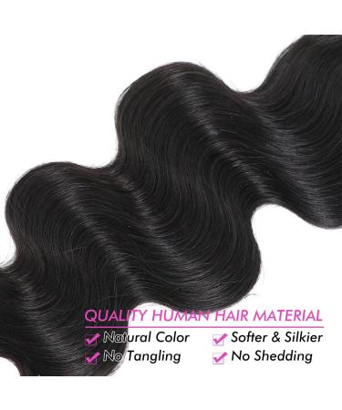 Body Wave Clip In Hair Extensions for Black Women - Natural Black Human Hair 16 Inch 8pcs 135g/set - Buy Online on GoSupps.com