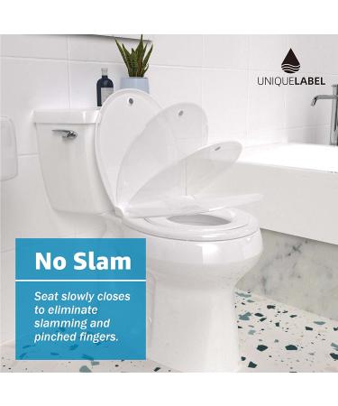 Round Slow Close Toilet Seat with Integrated Magnetic Toddler Seat - Easy Clean, Never Loosen - White (16.5 Round) - Buy Online on GoSupps.com