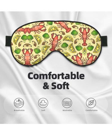 Lobster and Lemon Print Unisex Eye Mask | Soft Comfort Sleep Shade for Travel & Yoga - Buy Online on GoSupps.com