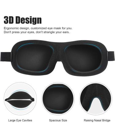 3D Contoured Sleep Mask for Women and Men - 100% Blackout, Adjustable Straps, Super Soft Sleeping Mask - Blue - Buy Online on GoSupps.com