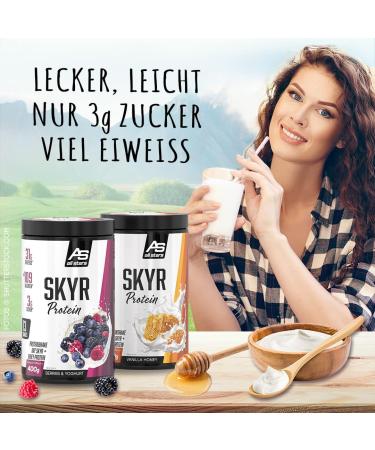 All Stars Skyr Protein Powder 400g | Whey Protein Concentrate & Icelandic Skyr | Low-Fat Low-Sugar Creamy Shake with Berries & Yoghurt Flavor | International Shipping Available - Buy Online on GoSupps.com