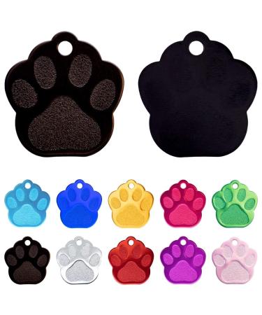 Ibera Gifts - Personalized dog brand paw for medium -sized to large dogs and cats with engraving name collar personalized pendant brand address trailer dog hall band (black)
