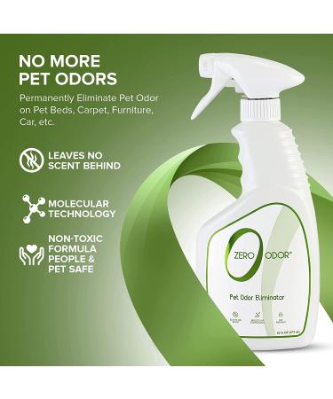 Zero Odor Pet Odor Eliminator - Permanently Removes Air & Surface Odors - Patented Molecular Technology for Carpets, Furniture, and Pet Beds - Long-lasting with Over 400 Sprays - Buy Online on GoSupps.com