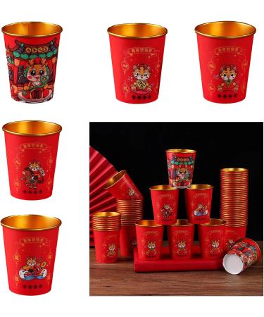 Set of 50 Paper Drinking Cups Dragon Theme Paper Beverage Cups Throwaway Paper Cups Suitable for Party and Gatherings - Buy Online on GoSupps.com
