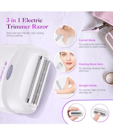 Electrical Epilator for Women - 2 in 1 with LED Light for Armpits Legs & Face - Electric Shaver & Epilator - Buy Online on GoSupps.com