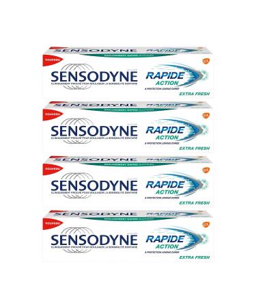 Sensodyne Sensodyne Extra Fresh Fast Action Toothpaste Treatment for Tooth Sensitivity Minty Flavor 75 ml pack of 4